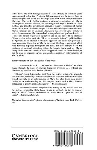 Alienation: Marx's Conception of Man in a Capitalist Society (Cambridge Studies in the History and Theory of Politics) - Retail Maharaj