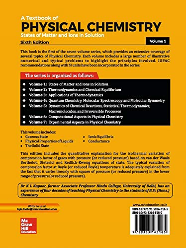 A Textbook of Physical Chemistry, States of Matter and Ions In Solution (SI Units) - Vol. 1 | 6th Edition - Retail Maharaj