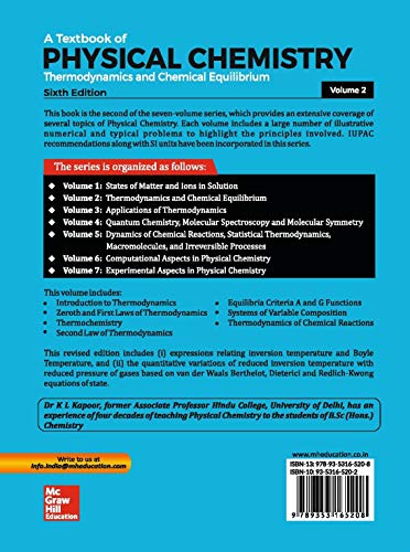 A Textbook of Physical Chemistry, Thermodynamics and Chemical Equilibrium (SI Units) - Vol. 2 | 6th Edition - Retail Maharaj
