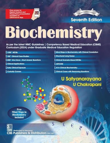 Biochemistry, 7th Silver Jubilee Edition | As per the latest NMC Guidelines | Packed Inside Free Mind Maps in Biochemistry with Clinical Correlation - Retail Maharaj
