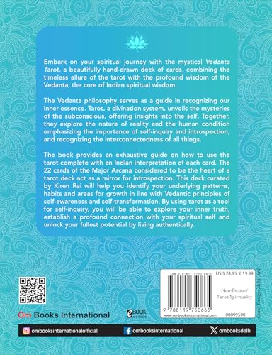 The Vedanta Tarot: Readings from the Ancient Indian Scriptures | Spiritual Journey with the Mystical Vedanta Tarot | Mystical Vedanta Tarot Deck & Guidebook – Include 22 Cards with 112 Book Pages - Retail Maharaj