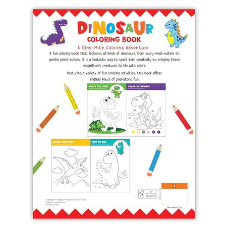 Dinosaur Coloring Book: Fun Dinosaur Coloring Activity Book for Kids | Includes Number Coloring, Dot-to-Dot, Tracing & Copy-Color Activities | Perfect ... I Ages 3+ [Penguin Early Learning Series] - Retail Maharaj