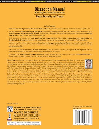 Dissection Manual With Regions & Applied Anatomy Upper Extremity And Thorax (Vol.1) - Retail Maharaj