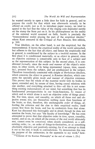 SCHOPENHAUER-THE WORLD AS WILL AND REPRE - Retail Maharaj