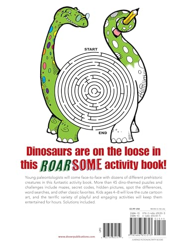 Awesome Dinosaur Activities for Kids: Mazes, Hidden Pictures, Word Searches, Secret Codes, Spot the Differences, and More!: Russian-English (Dover Kids Activity Books: Dinosaurs) - Retail Maharaj