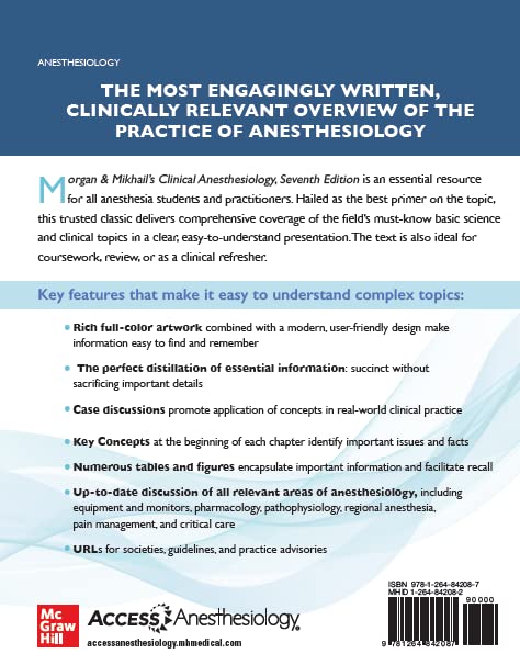 MORGAN AND MIKHAILS CLINICAL ANESTHESIOLOGY 7ED (IE) (PB 2022) - Retail Maharaj