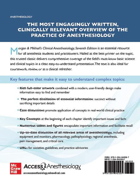 MORGAN AND MIKHAILS CLINICAL ANESTHESIOLOGY 7ED (IE) (PB 2022) - Retail Maharaj