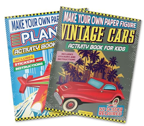 Make Your Own Paper Figures – Vintage Cars Cut, Fold & Assemble Classic Car Models | Ages 6–10 | DIY Craft Kit with 2+ Hours of Creative Fun - Retail Maharaj