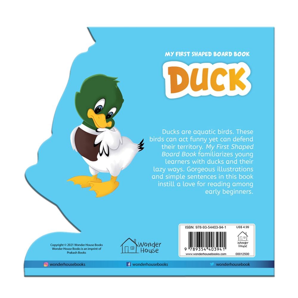 My First Shaped Board book - Duck, Die-Cut Animals, Picture Book for Children - Retail Maharaj