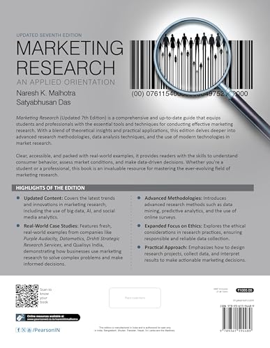 Pearson Marketing Research | An Applied Orientation | Updated 7th Edition | - Pearson - Retail Maharaj