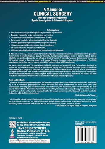 A MANUAL ON CLINICAL SURGERY WITH NEW DIAGNOSTIC ALGORITHMS, SPECIAL INVESTIGATIONS & DIFF.DIAG. - Retail Maharaj