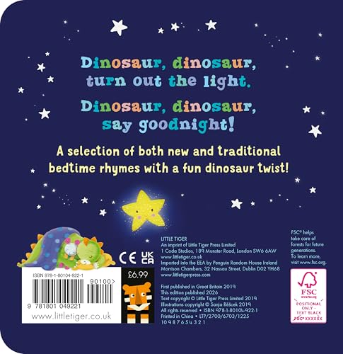 Dinosaur, Dinosaur, Say Good Night: And Other Bedtime Rhymes | International Bestselling Nursery Rhymes Book | Beautifully Illustrated Bedtime Stories for 0-3 Years - Retail Maharaj
