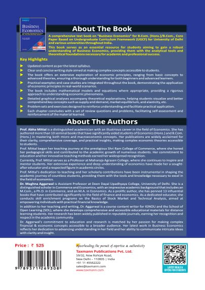 Taxmann's Business Economics [UGCF | NEP] – Offering Updated Content | Case Studies | Robust Problem Sets to Foster—Analytical Thinking & Exam Readiness - Retail Maharaj