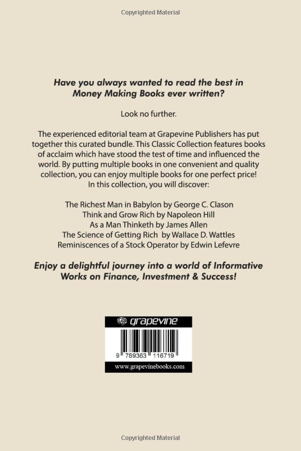 Greatest Money Making Books Ever Written: Best Works on Finance, Investment & Success (including The Richest Man in Babylon, Think and Grow Rich & more!)(Grapevine Books) - Retail Maharaj