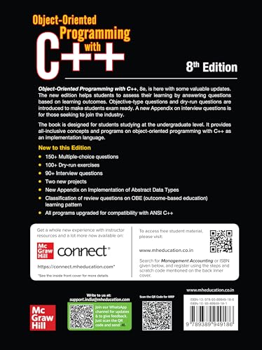 Object Oriented Programming with C++ | 8th Edition | E Balagurusamy | 150+ MCQs | 100+ Dry Run Exercises | 90+ Interview Questions | ANSI C++ - Retail Maharaj