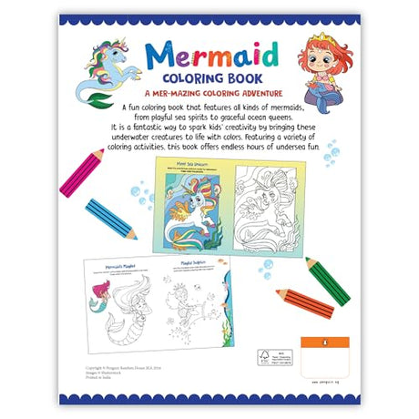 Mermaid Coloring Book: Fun Underwater Coloring Activity Book for Kids I Includes Dot-to-Dot, Number Coloring, and Copy-Color Activities | Perfect for ... I Ages 3+ [Penguin Early Learning Series] - Retail Maharaj