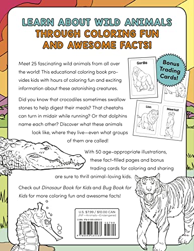 Wild Animal Book for Kids: Coloring Fun and Awesome Facts (A Did You Know? Coloring Book) - Retail Maharaj