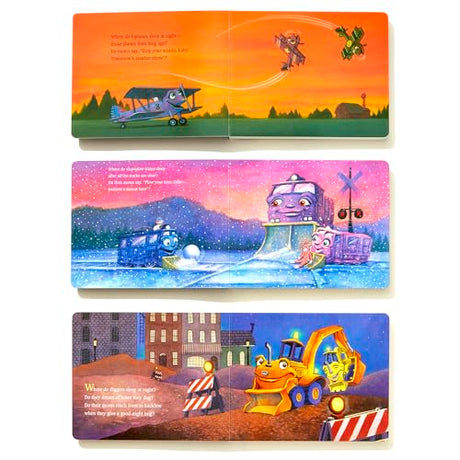 Where Do Diggers, Trains, and Planes Sleep at Night? Board Book Boxed Set (Where Do...Series) - Retail Maharaj