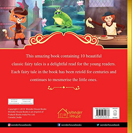 Classic Fairy Tales: Ten Traditional Fairy Tales For Children (Abridged and Retold With Large Font For Easy Reading) 8 Inches X 8 Inches - Hardback - Retail Maharaj