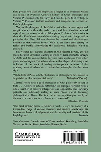A History of Greek Philosophy: Volume 5, The Later Plato and the Academy (Later Plato & the Academy) - Retail Maharaj