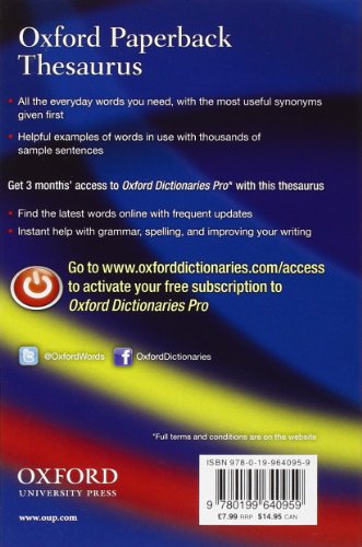 Oxford Paperback Thesaurus 4E - Retail Maharaj