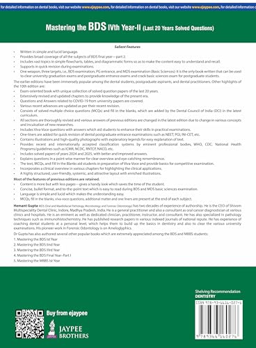 MASTERING THE BDS IVTH YEAR-II (LAST 20 YEARS SOLVED QUESTIONS) - Retail Maharaj