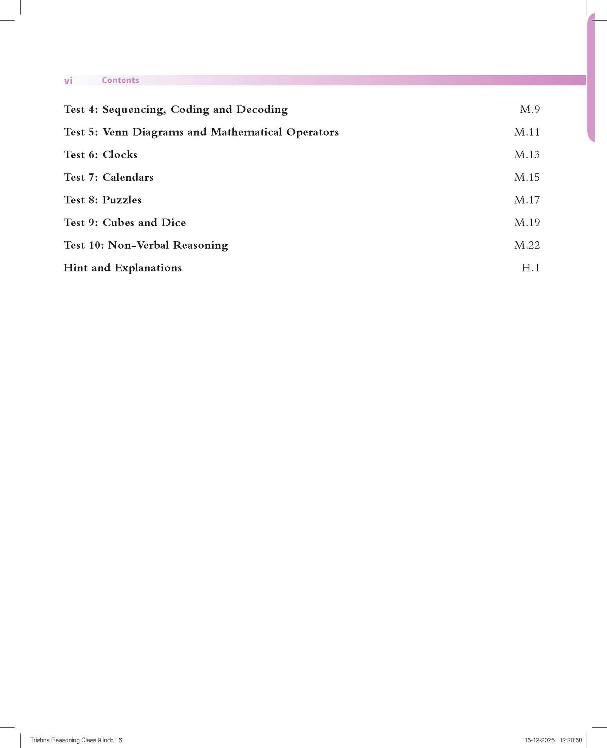 Trishna Reasoning Book Grade 9 - Retail Maharaj
