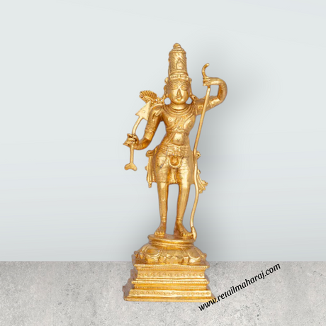Ram Sita Murti - 7 x 2.5 Inches | Panchaloha Idol / Hindu God Statue Set / Ram Sita Idol For Pooja - Retail Maharaj