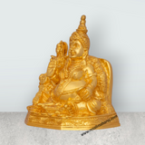 Kubera Lakshmi Statue - 6.5 x 5 Inches | Brass Laxmi Kuber Idol/ Gold Polish Lakshmi Kubera Statue for Pooja - Retail Maharaj