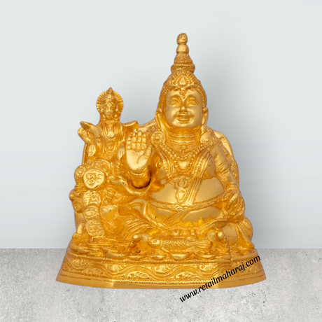Kubera Lakshmi Statue - 6.5 x 5 Inches | Brass Laxmi Kuber Idol/ Gold Polish Lakshmi Kubera Statue for Pooja - Retail Maharaj