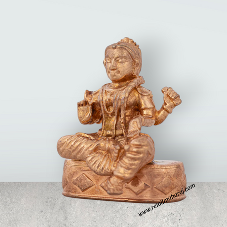 Balambigai Statue Sitting On Base - 1.25 x 1 Inches | Panchaloha Statue/ Balambigai Idol for Pooja - Retail Maharaj
