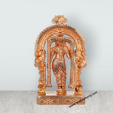 Meenakshi Amman Statue Standing On Base - 3x2 Inches | Panchaloha Statue/ Meenakshi Statue With Arch for Pooja - Retail Maharaj