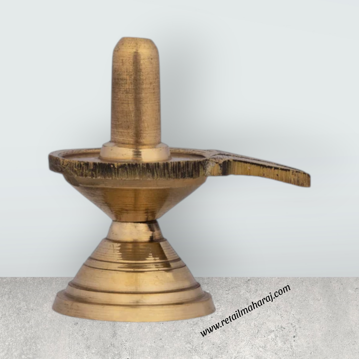 Brass Shivling Idol - 2 x 1.75 Inches | Shiva Lingam Statue for Pooja/ 45 Gms Approx - Retail Maharaj