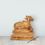 Nandi With Base Murti - 5 x 5.5 Inches | Panchaloha Idol / Nandi Bhagwan / Nandhi Statue for Pooja - Retail Maharaj