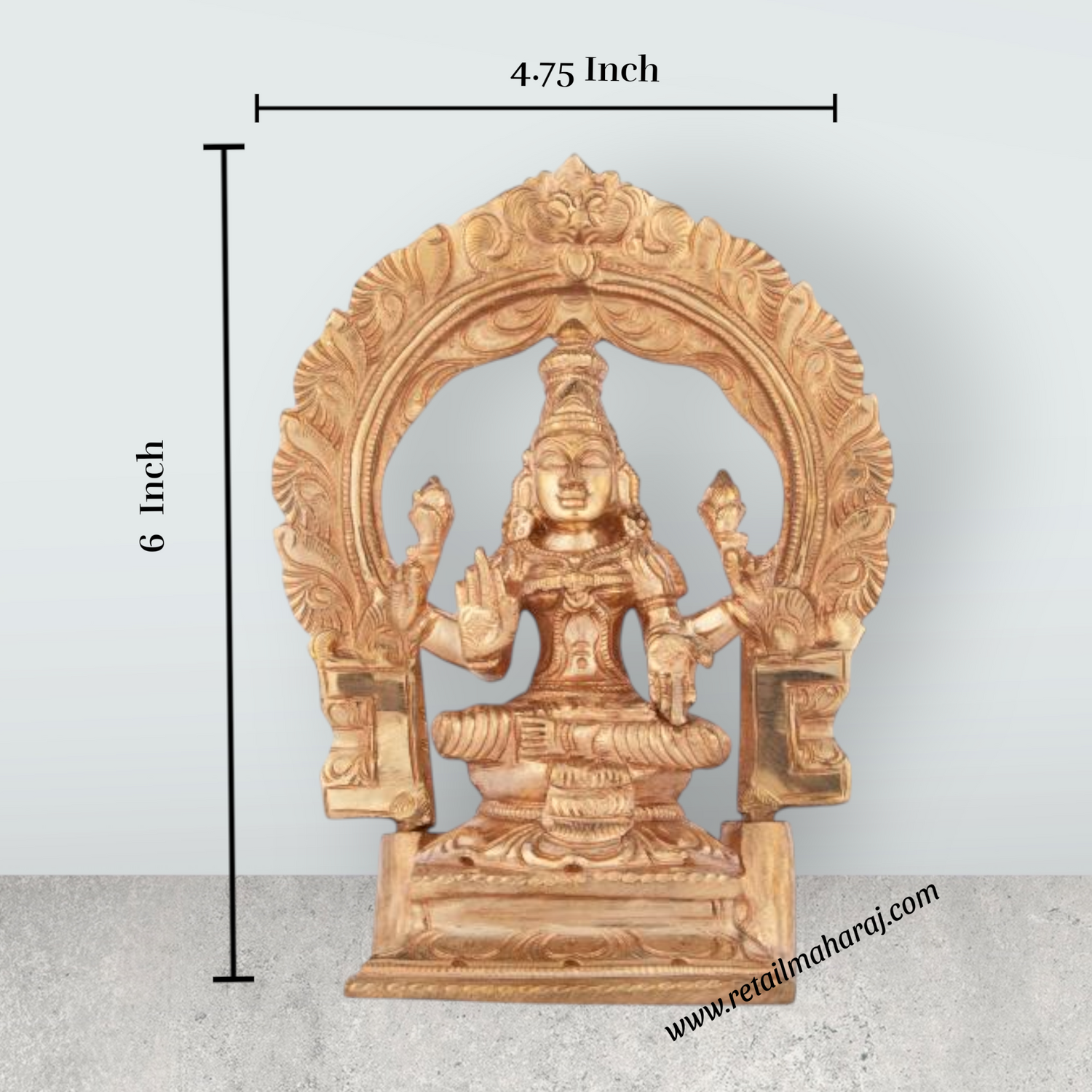 Laxmi Murti with Arch - 6 Inches | Lakshmi Idol/ Panchaloha Statue/ Lakshmi Murti for Pooja/ 900 Gms Approx - Retail Maharaj