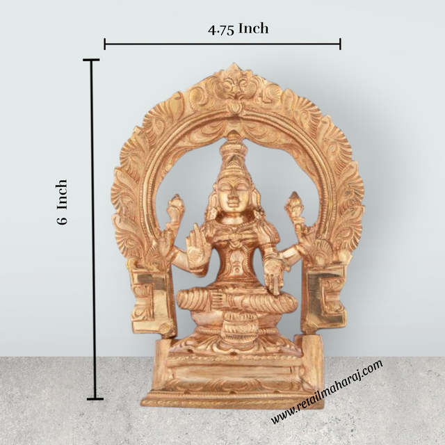 Laxmi Murti with Arch - 6 Inches | Lakshmi Idol/ Panchaloha Statue/ Lakshmi Murti for Pooja/ 900 Gms Approx - Retail Maharaj