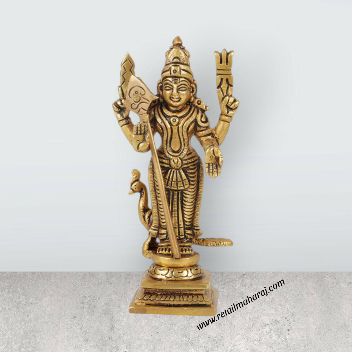 Murugan Statue – Antique Finish Murugan Idol / Murugan Silai for Pooja (6 Inches | Approx. 780 g) - Retail Maharaj