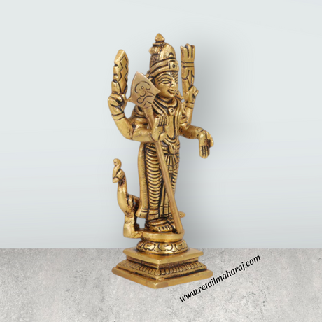 Murugan Statue – Antique Finish Murugan Idol / Murugan Silai for Pooja (6 Inches | Approx. 780 g) - Retail Maharaj