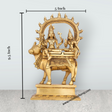 Shiv Parivar Murti - 9.5 x 5 Inches | Antique Brass Idol/ Shiv Parvati Murti for Pooja/ 2.100 Kgs Approx - Retail Maharaj