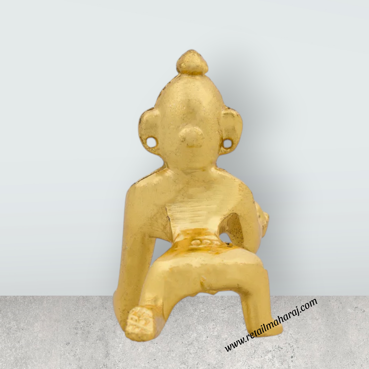 Crawling Krishna Idol - 2.5 x 1.75 Inches | Gold Polish Krishna Murti/ Krishna Statue for Pooja - Retail Maharaj