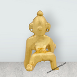 Crawling Krishna Idol - 2.5 x 1.75 Inches | Gold Polish Krishna Murti/ Krishna Statue for Pooja - Retail Maharaj