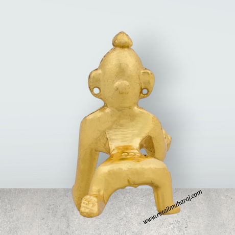 Crawling Krishna Idol - 2.5 x 1.75 Inches | Gold Polish Krishna Murti/ Krishna Statue for Pooja - Retail Maharaj