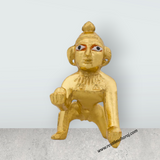 Crawling Krishna Idol - 2.5 x 1.75 Inches | Gold Polish Krishna Murti/ Krishna Statue for Pooja - Retail Maharaj