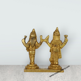 Vishnu Lakshmi Idol - 2.5 Inches | Brass Statue/ Antique Finish Vishnu Laxmi Statue for Pooja/ 150 Gms Approx - Retail Maharaj