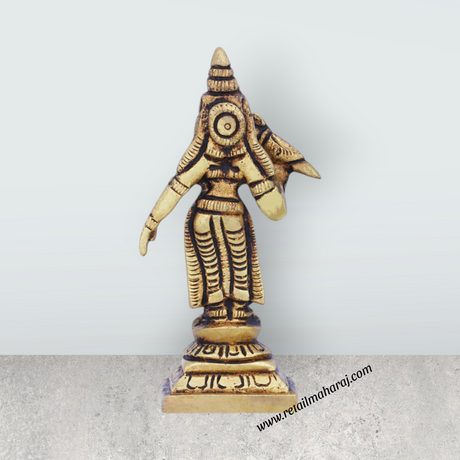 Meenakshi Amman Statue - 3.5 x 2 Inches | Brass Idol/ Meenakshi Amman Idol for Pooja/ 130 Gms Approx - Retail Maharaj