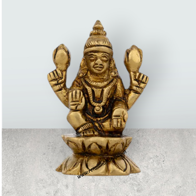 Lakshmi Murti / Brass Idol / Antique Finish Goddess Statue for Pooja & Decor - Retail Maharaj