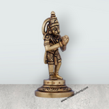 Anjaneya Statue - 3.5 x 1.5 Inches | Antique Brass Idol/ Hanuman Statue for Pooja/ 150 Gms Approx - Retail Maharaj