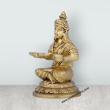 Annapoorani Statue - 5.5 x 3 Inches | Antique Brass Idol/ Annapoorneshwari Statue for Pooja/ 1.200 Kgs Approx - Retail Maharaj