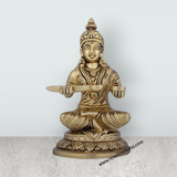 Annapoorani Statue - 5.5 x 3 Inches | Antique Brass Idol/ Annapoorneshwari Statue for Pooja/ 1.200 Kgs Approx - Retail Maharaj
