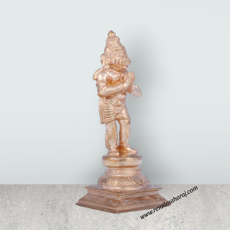 Anjaneya Statue - 4 x 1.75 Inches | Panchaloha Statue/ Standing Hanuman Statue for Pooja - Retail Maharaj